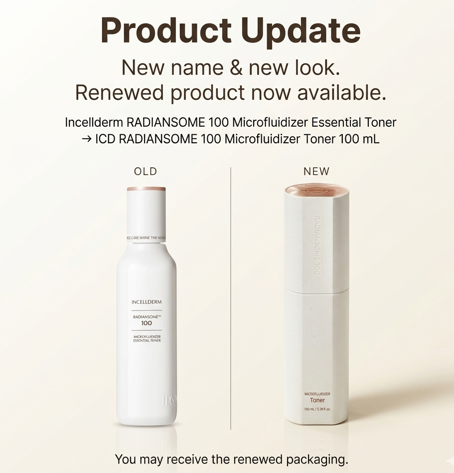 Formerly Incellderm RADIANSOME 100 Microfluidizer Essential Toner renewed packaging