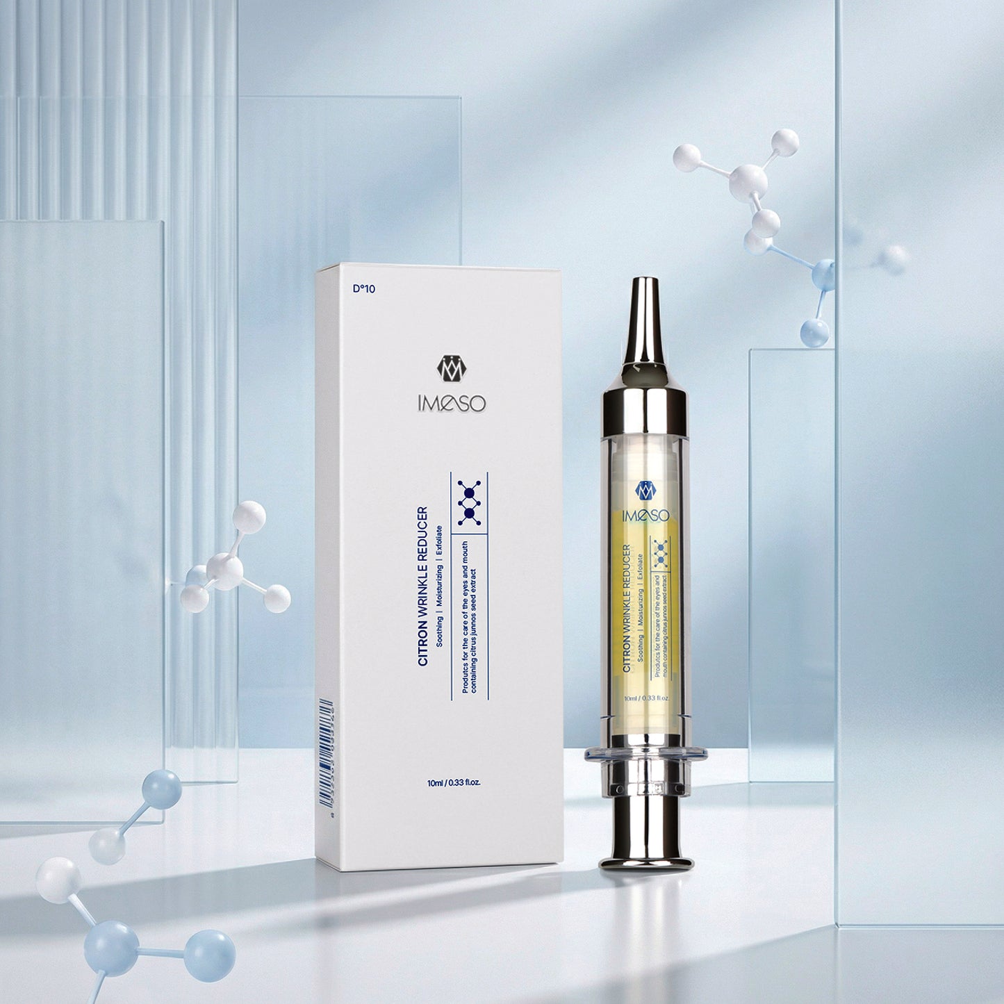 Six-peptide and Adenosine targeted wrinkle care serum for fine lines and pores.