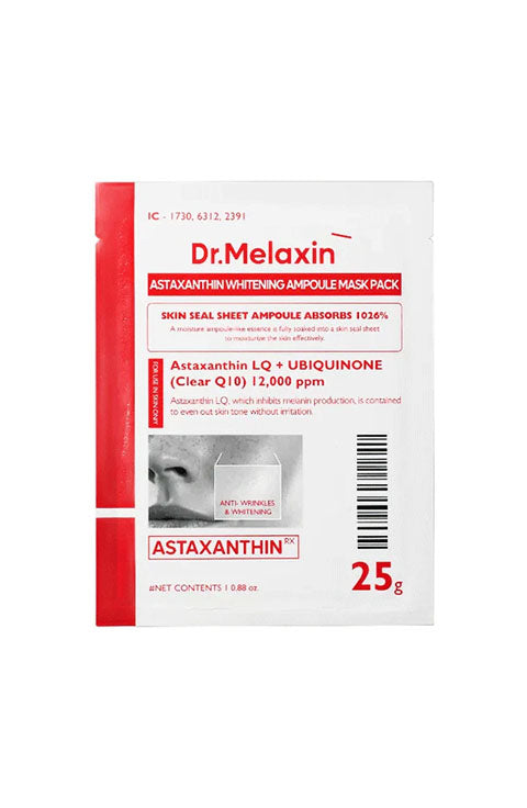 Dr.Melaxin Astaxanthin Whitening Ampoule Mask Pack 25g 1Pcs, 1Box(5Pcs)